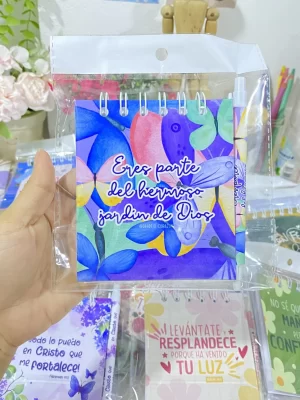 Mini Kits con mensajes cristianos | libreta + esfero